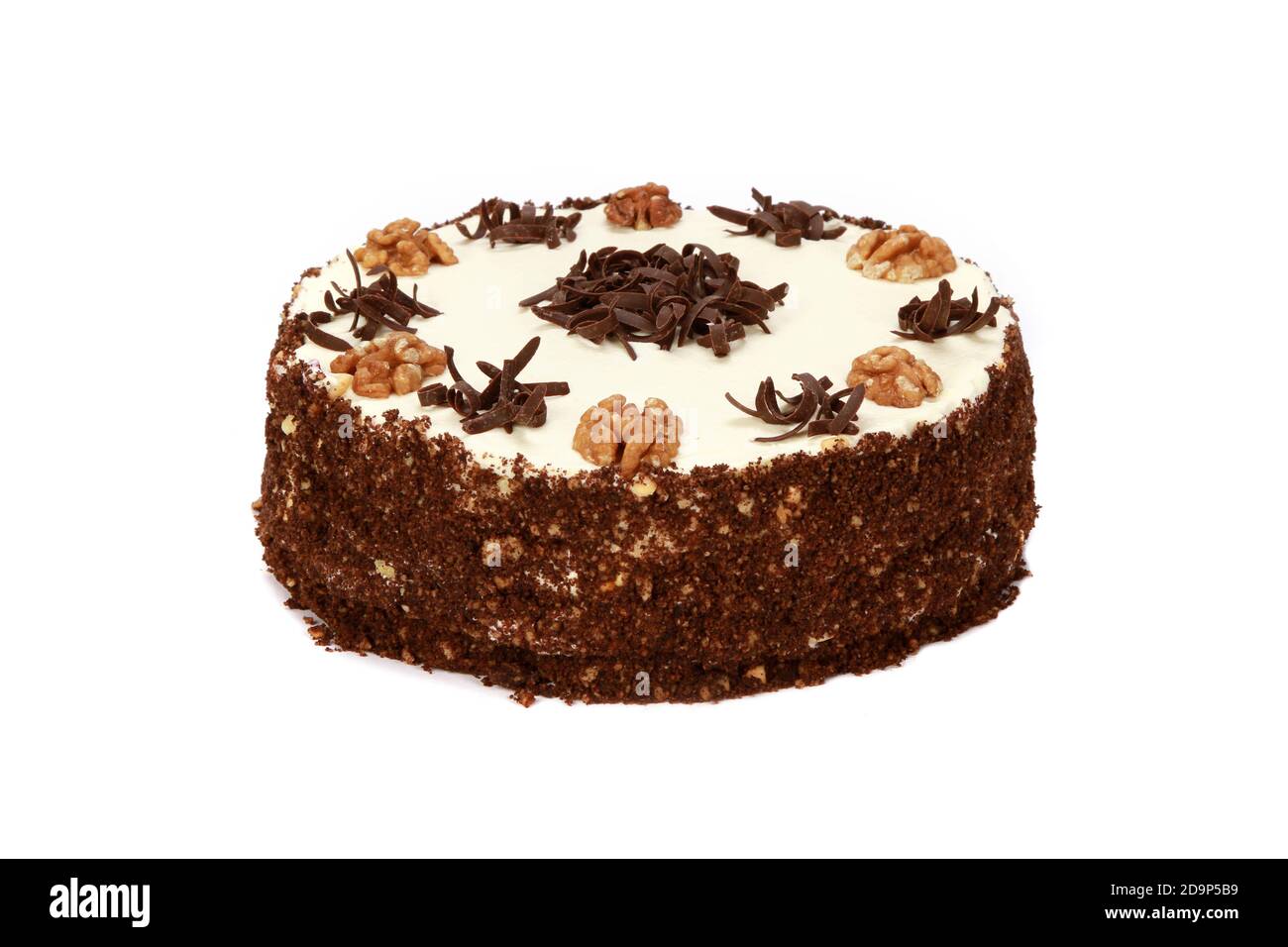 Chocolate glossy dark cake on white background Stock Photo - Alamy