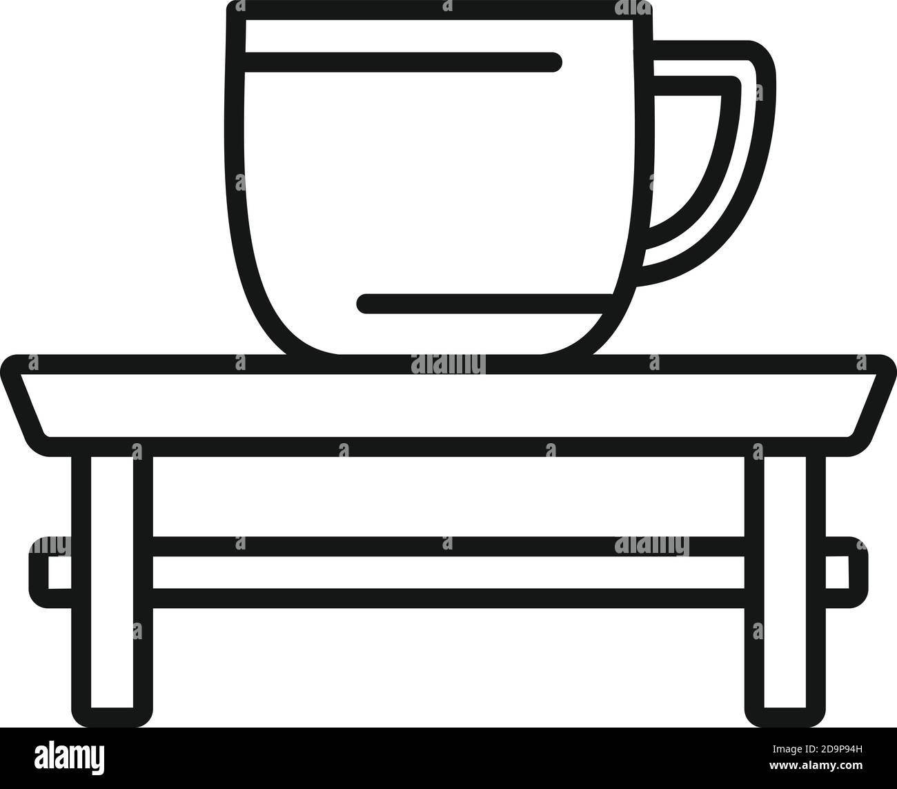 Tea ceremony table icon, outline style Stock Vector