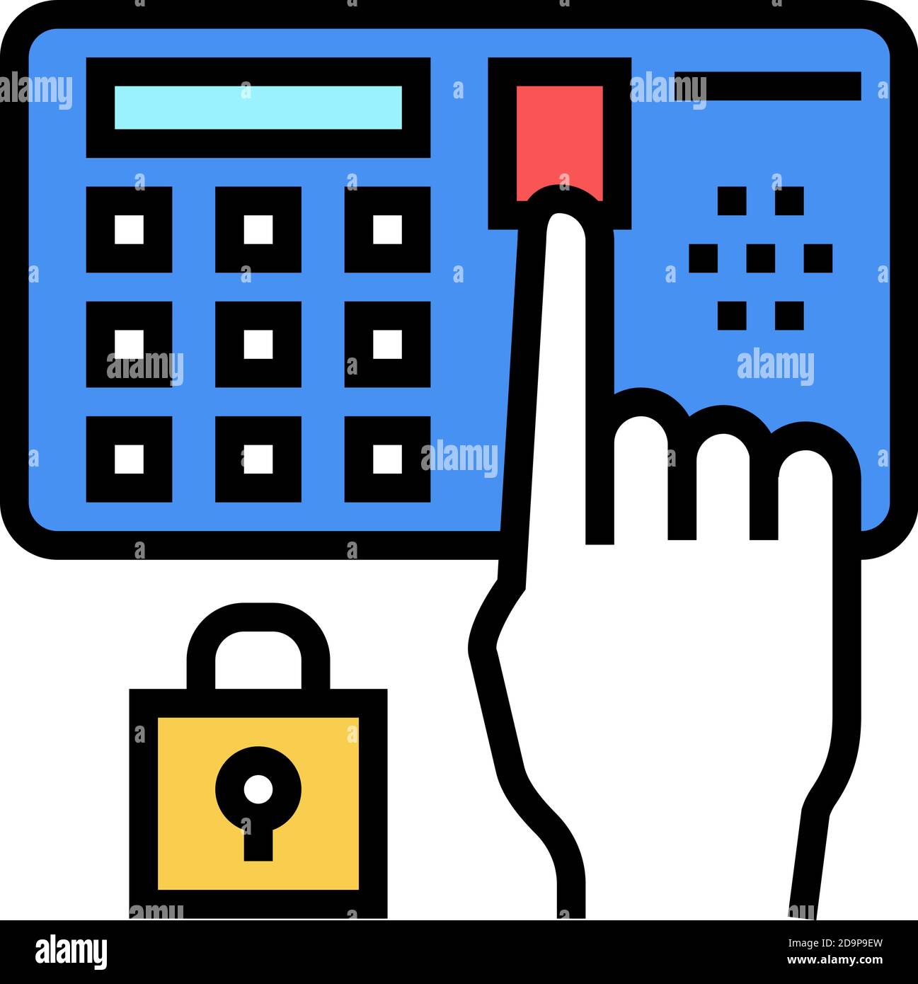 password entry safe device color icon vector illustration Stock Vector ...