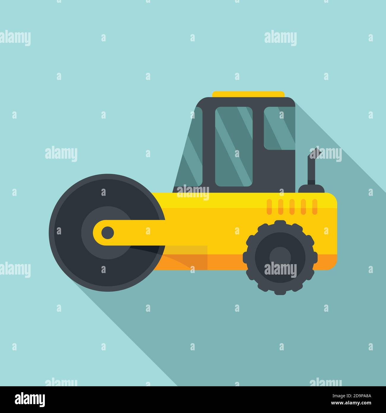 Heavy road roller icon, flat style Stock Vector Image & Art - Alamy