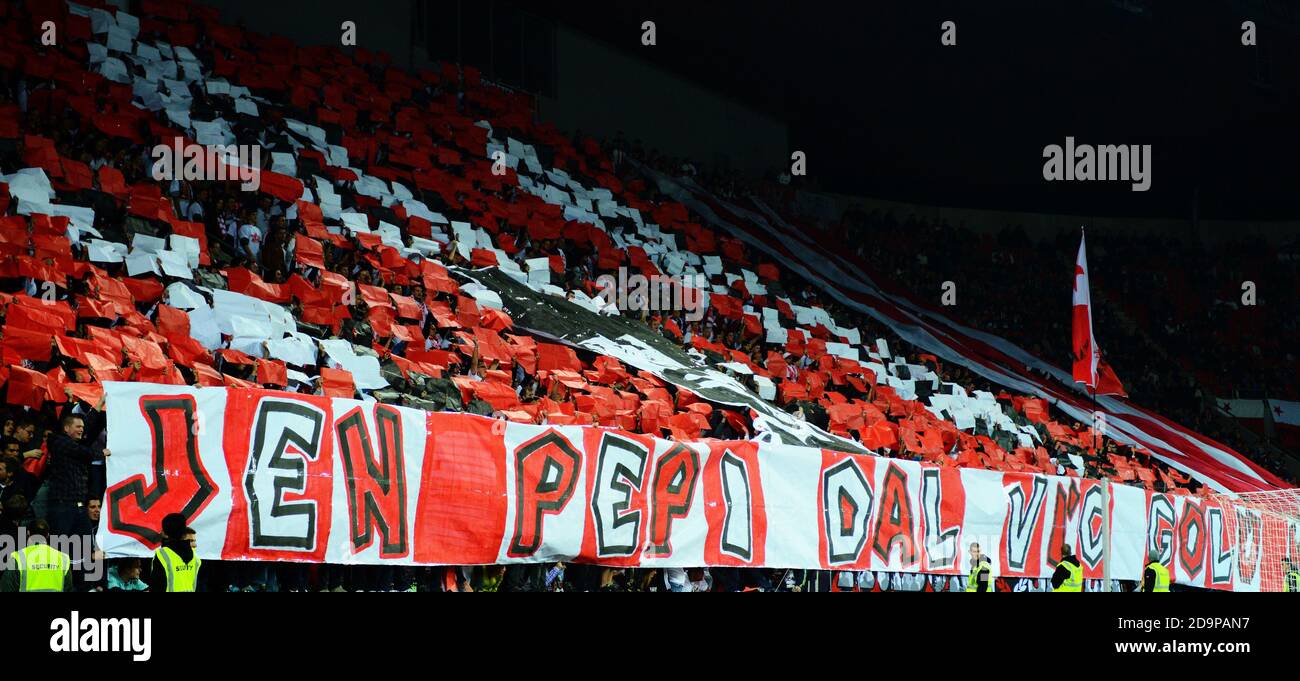 SK Slavia Praha soccer fans show banner reads anti-Sparta during the  Czech first soccer league, Stock Photo, Picture And Rights Managed  Image. Pic. CKP-P201904140547701