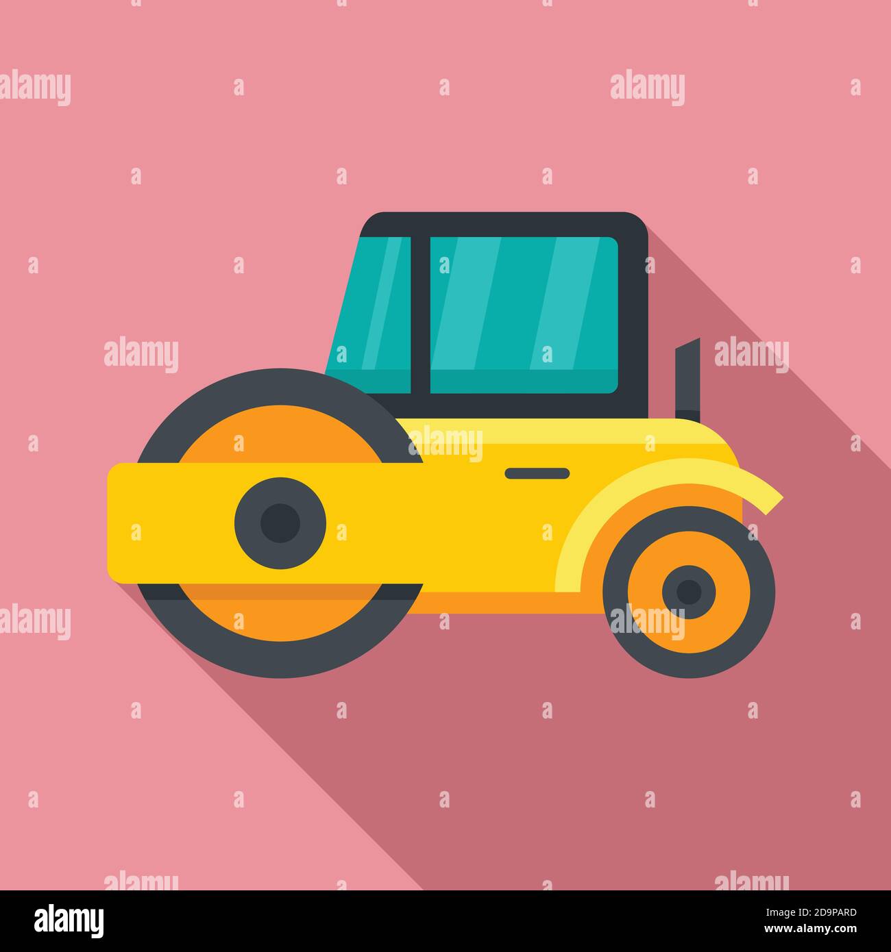 Modern road roller icon, flat style Stock Vector Image & Art - Alamy