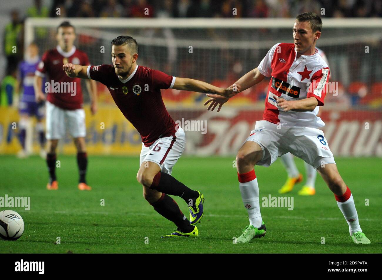 AC Sparta Praha defeat SK Slavia Prague in the Czech Soccer League match  played in Prague, Czech Republic on September 28, 2013. From left: Pavel  Kaderabek of Sparta, Martin Hurka of Slavia