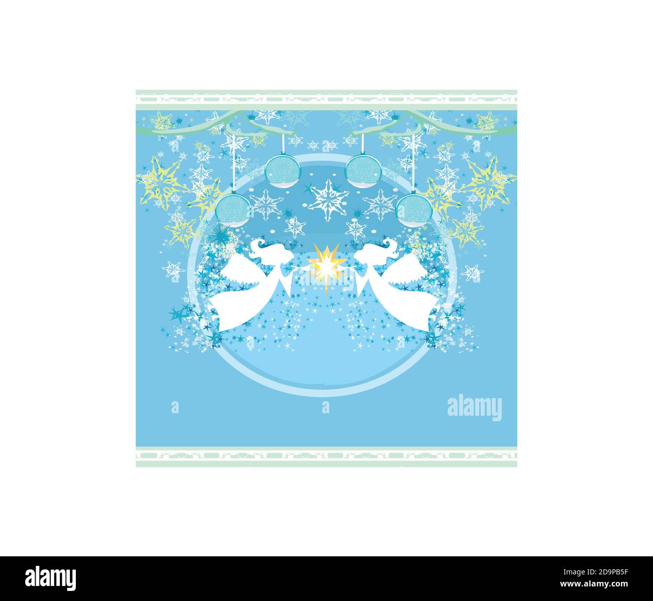 Abstract Christmas card with angels Stock Vector