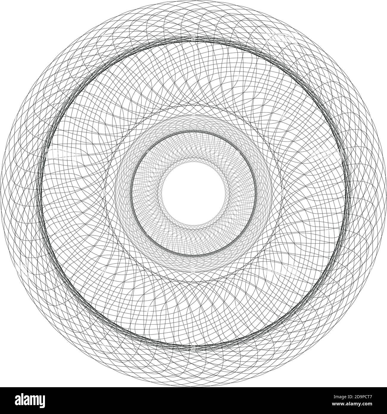 Guilloche Pattern Rosette for certificate, diploma or other security papers. Stock Vector