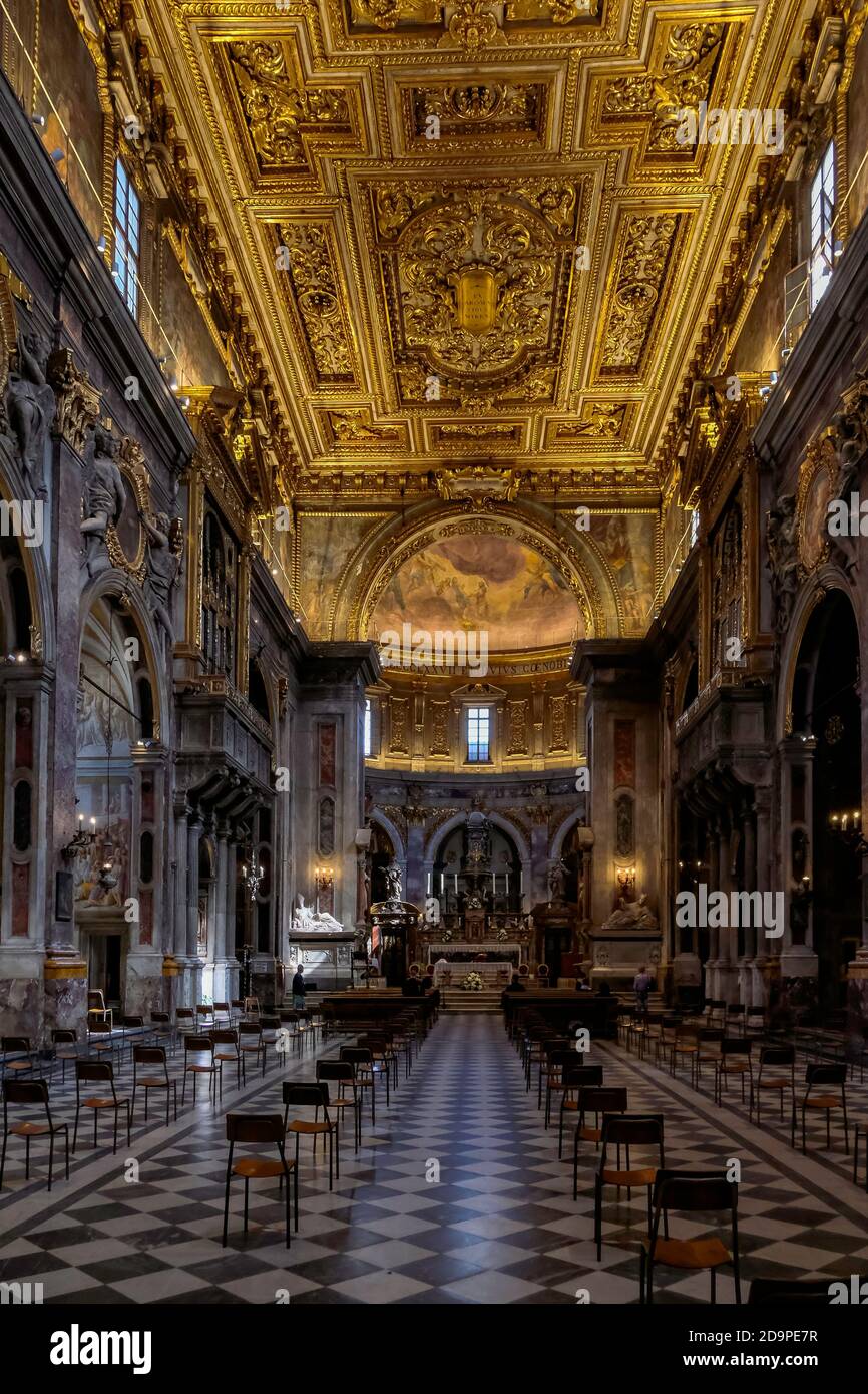 Interior of Basilica della Santissima Annunziata - Beautiful Ornamented ...