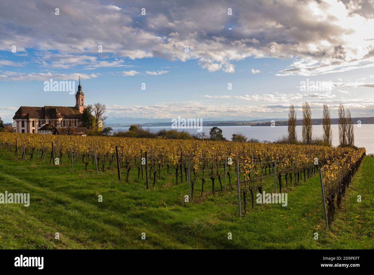 Europe, Germany, Baden-Wuerttemberg, Lake Constance, Birnau monastery, pilgrimage church, Cistercians, in autumn Stock Photo