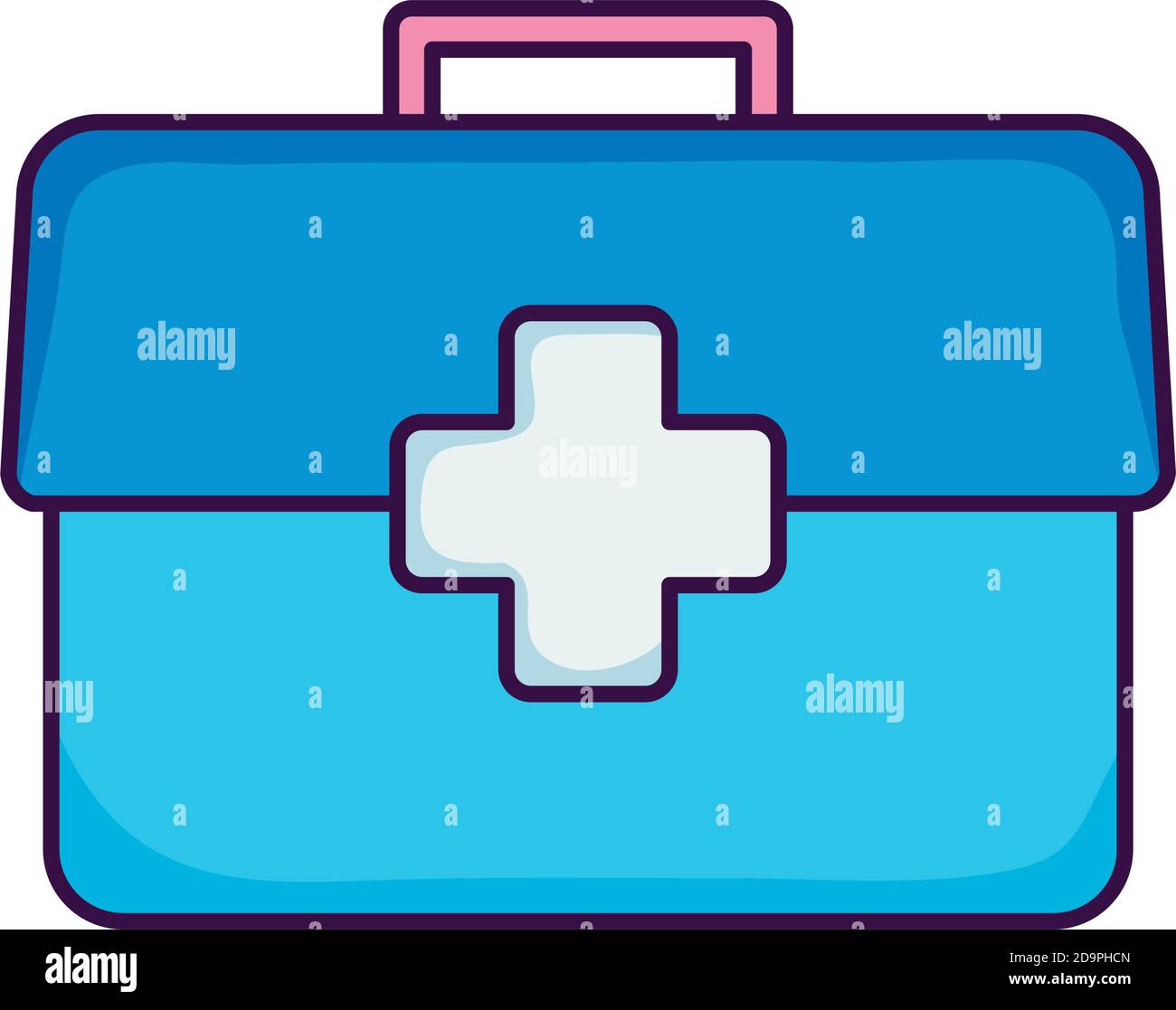 first aid box icon over white background, flat style, vector ...
