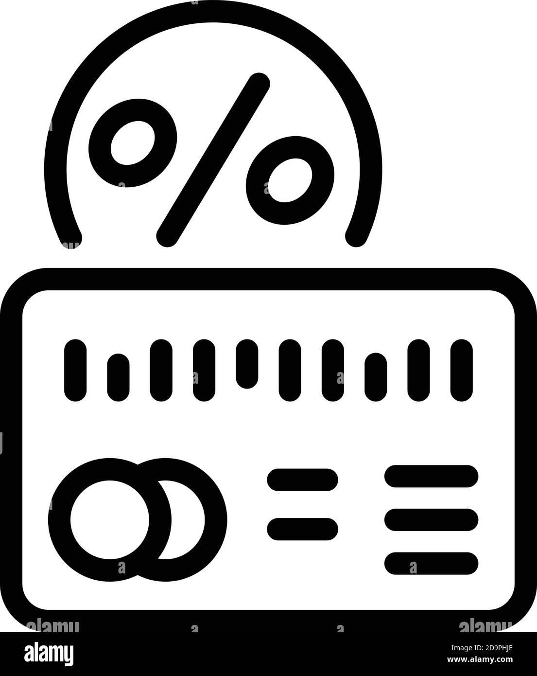 Percent card icon. Outline percent card vector icon for web design ...