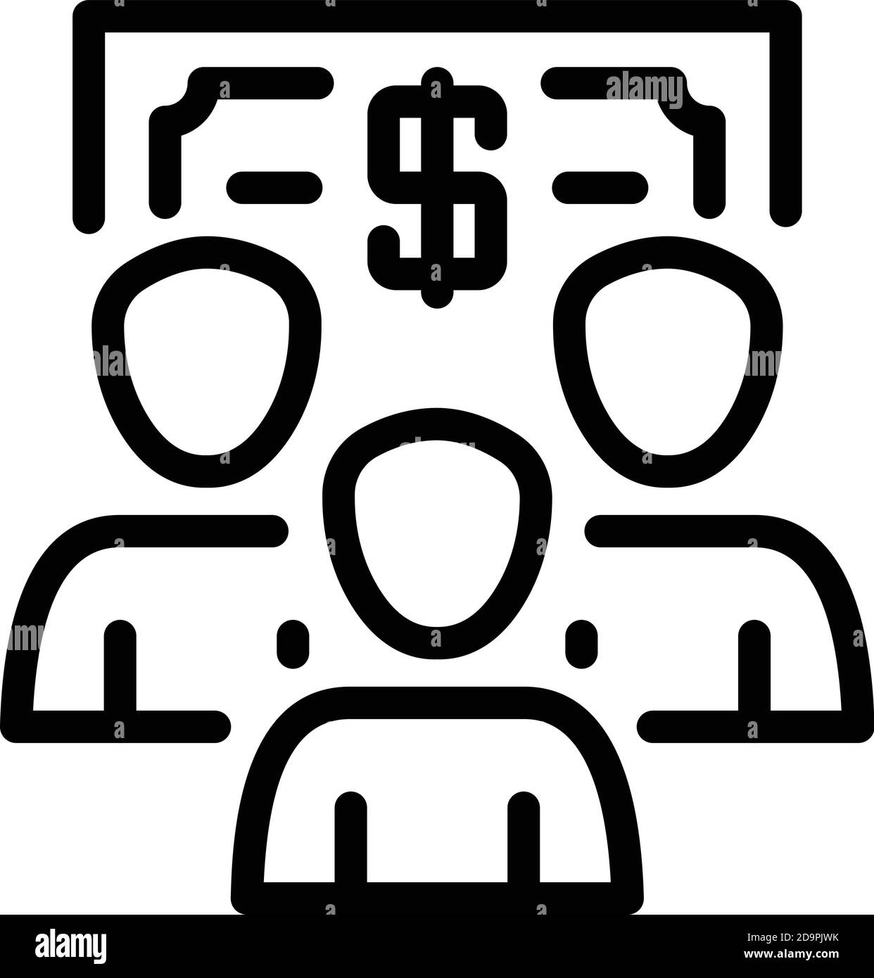 Money customer icon. Outline money customer vector icon for web design isolated on white background Stock Vector
