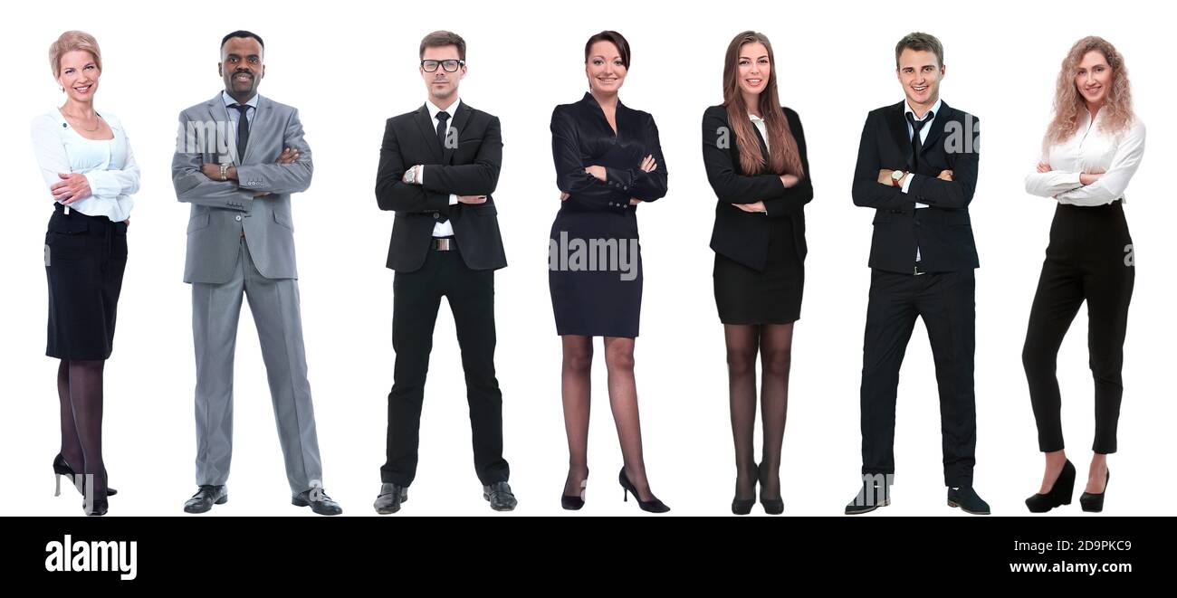 group of successful business people standing in a row Stock Photo - Alamy