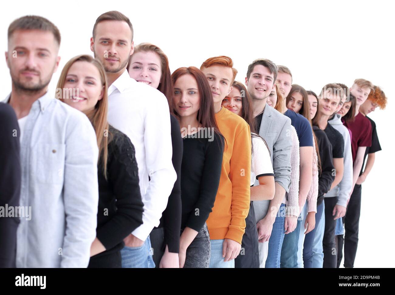group of diverse young people standing in line Stock Photo - Alamy