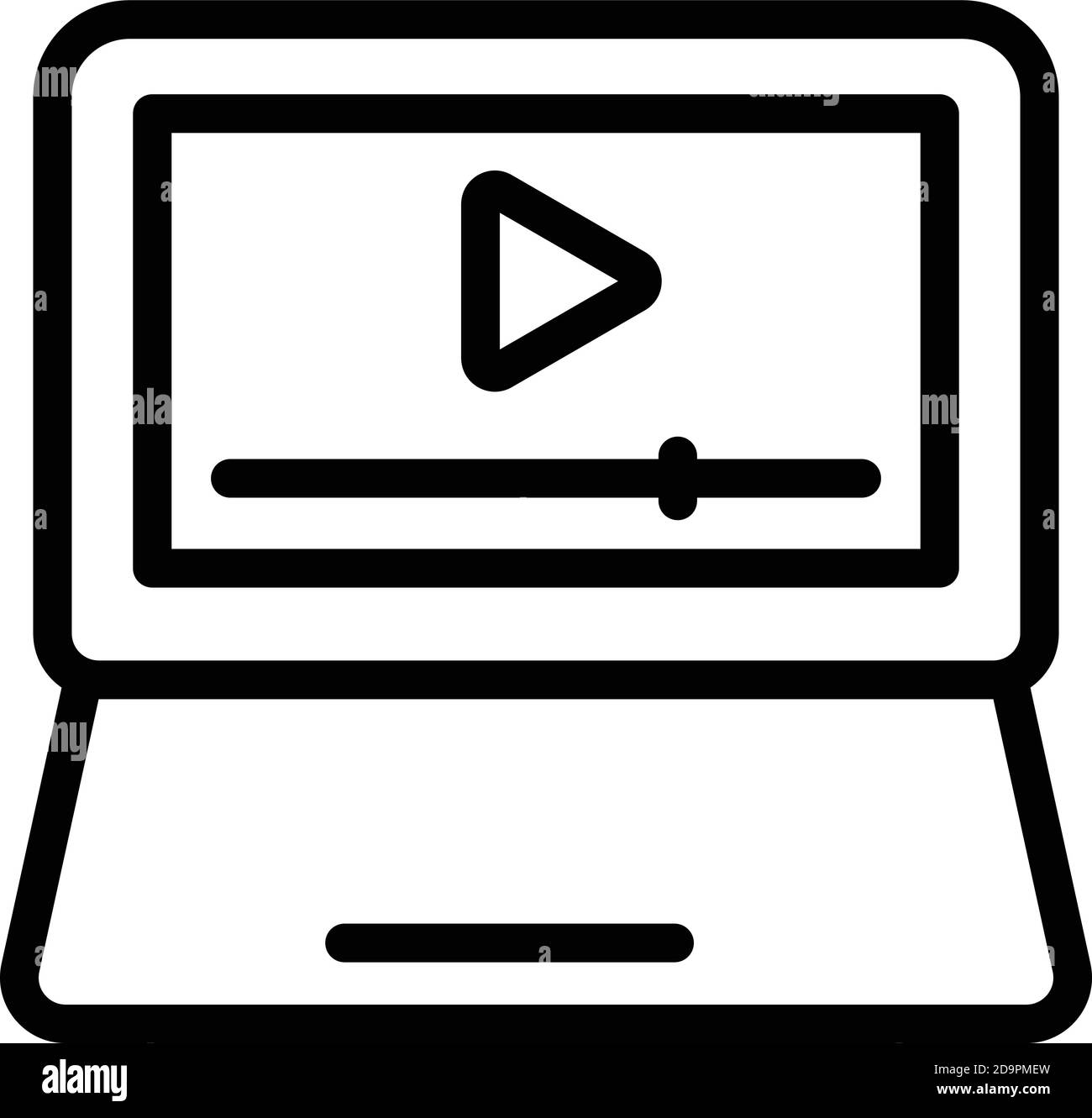 Laptop online course icon. Outline laptop online course vector icon for ...