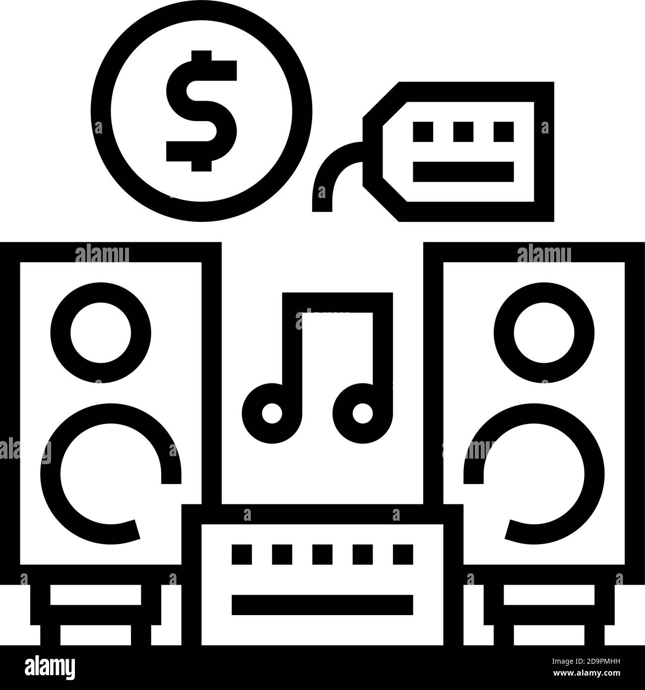 music device rental line icon vector illustration Stock Vector Image ...