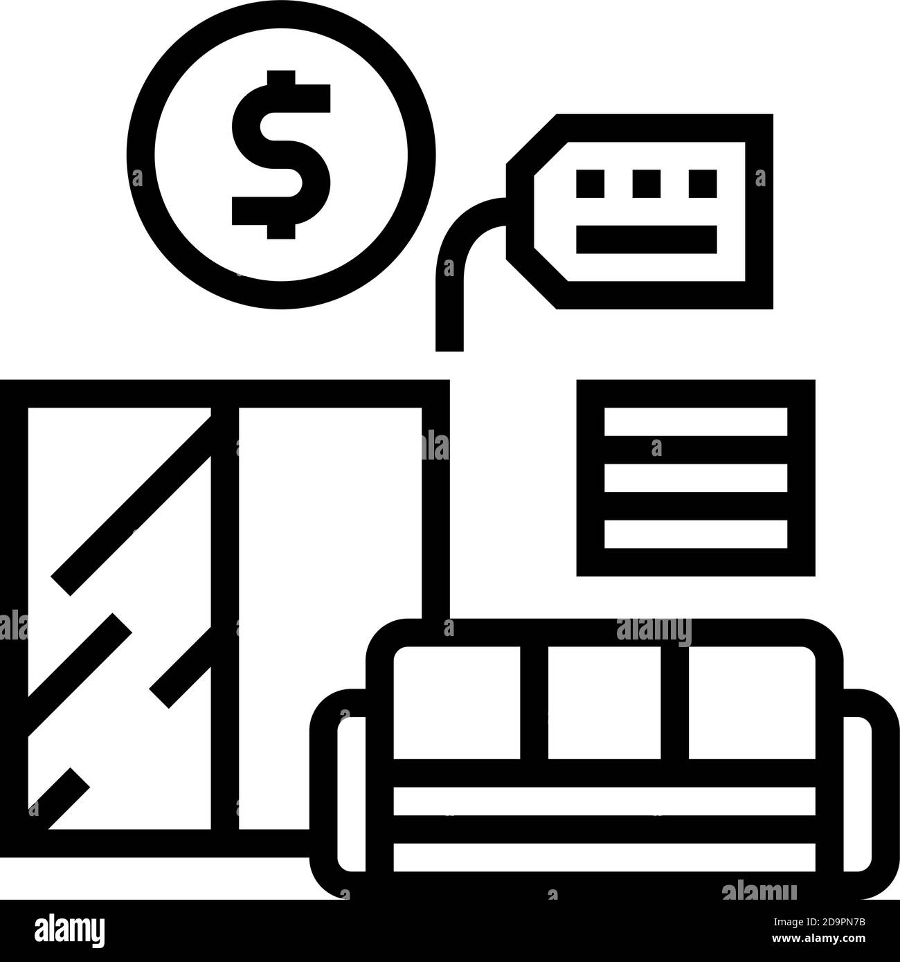 furniture rental line icon vector illustration sign Stock Vector Image ...