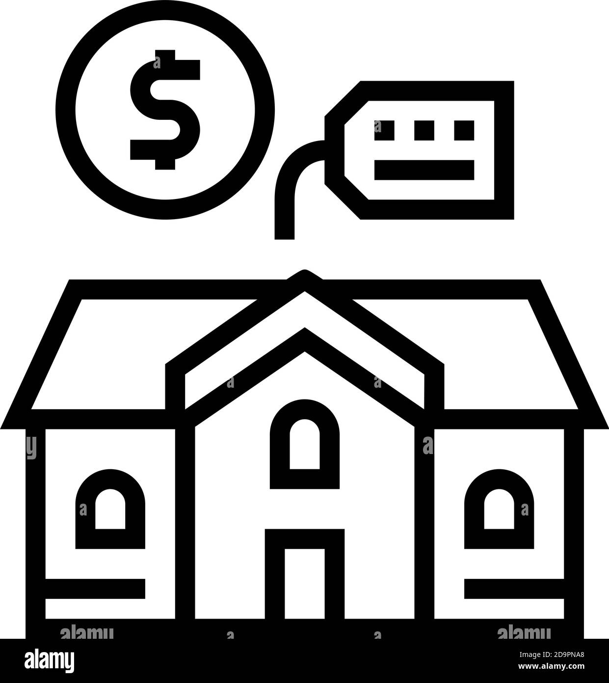 house building rental line icon vector illustration Stock Vector Image ...