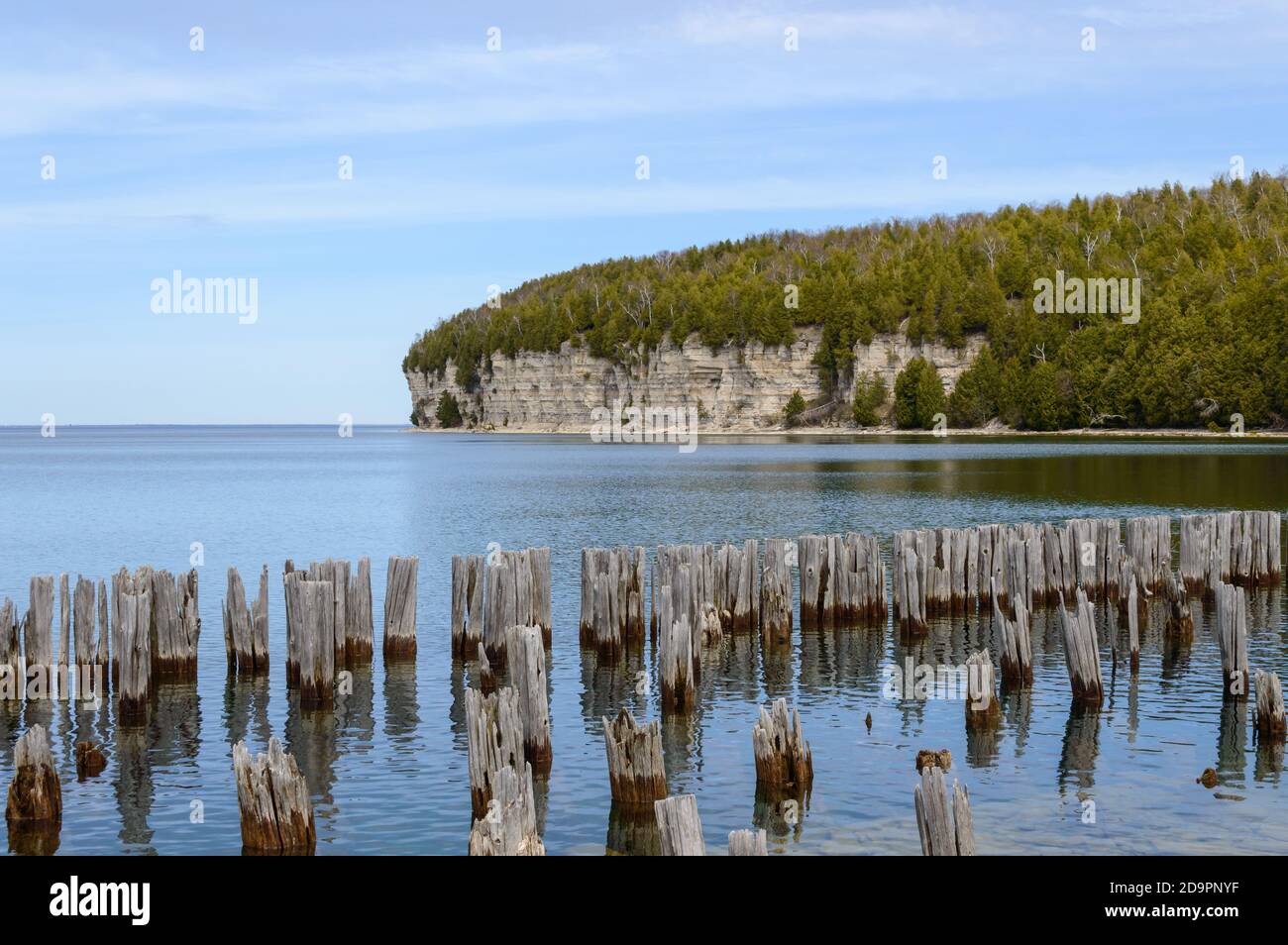 Limestone cliffs near the Fayette Historic State Park Stock Photo