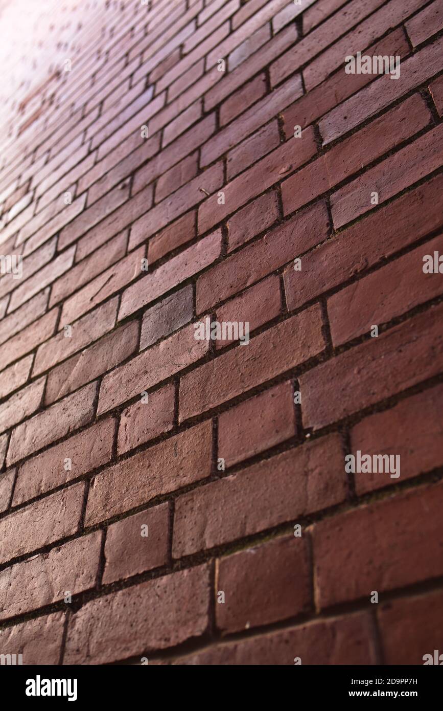 Red Brickwall - side of house - brickwall texture - brickwall background - red brick Stock Photo