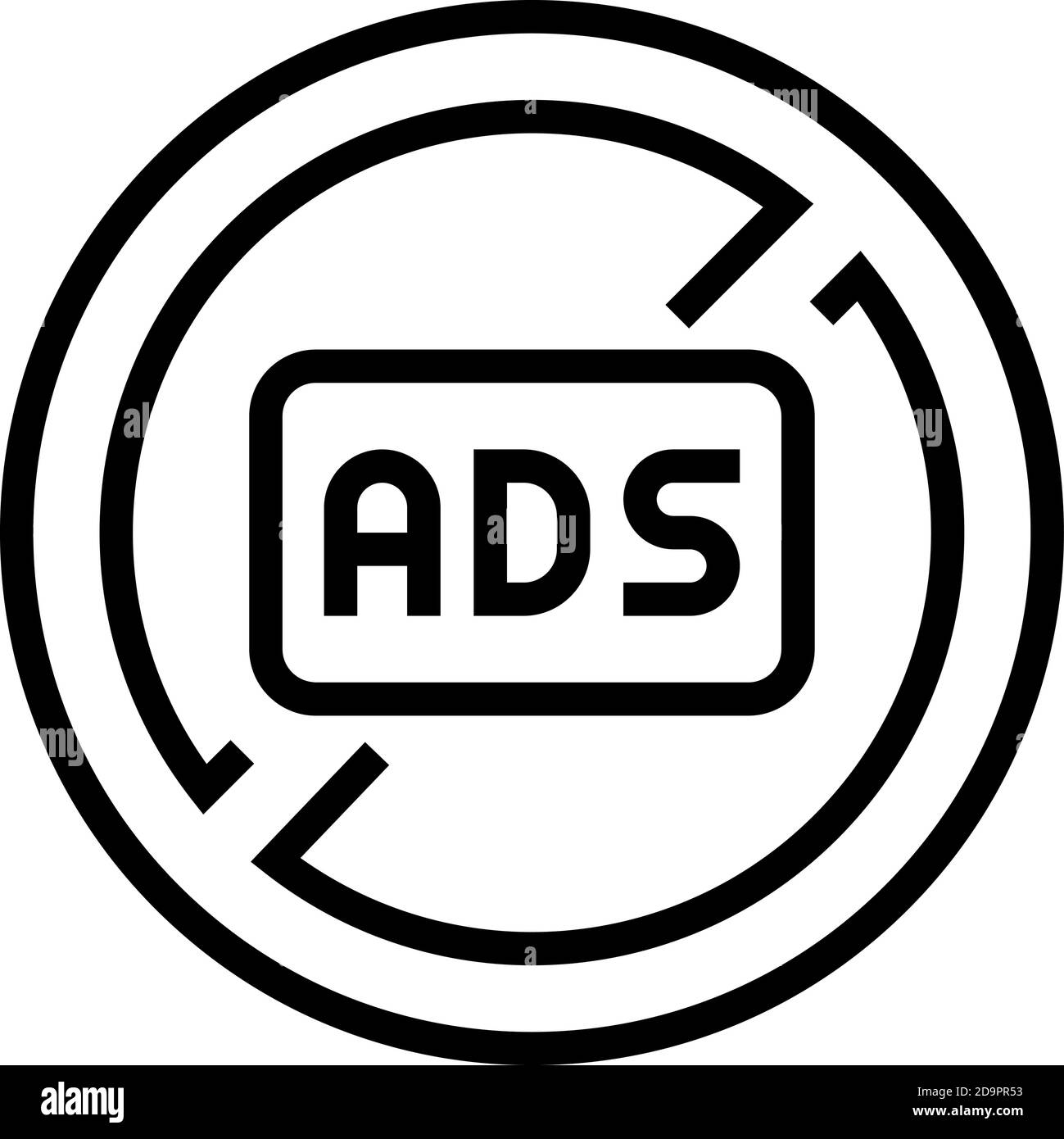 ads crossed out mark line icon vector illustration Stock Vector Image ...