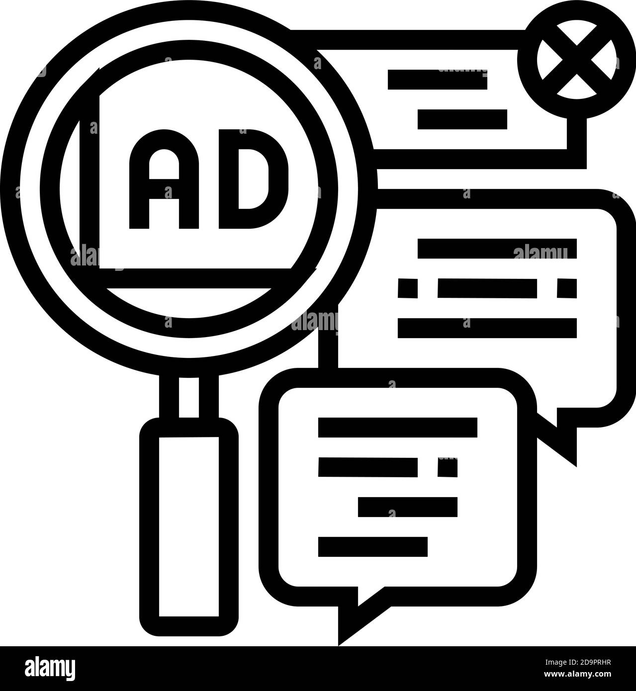 advertisement in comments line icon vector illustration Stock Vector ...