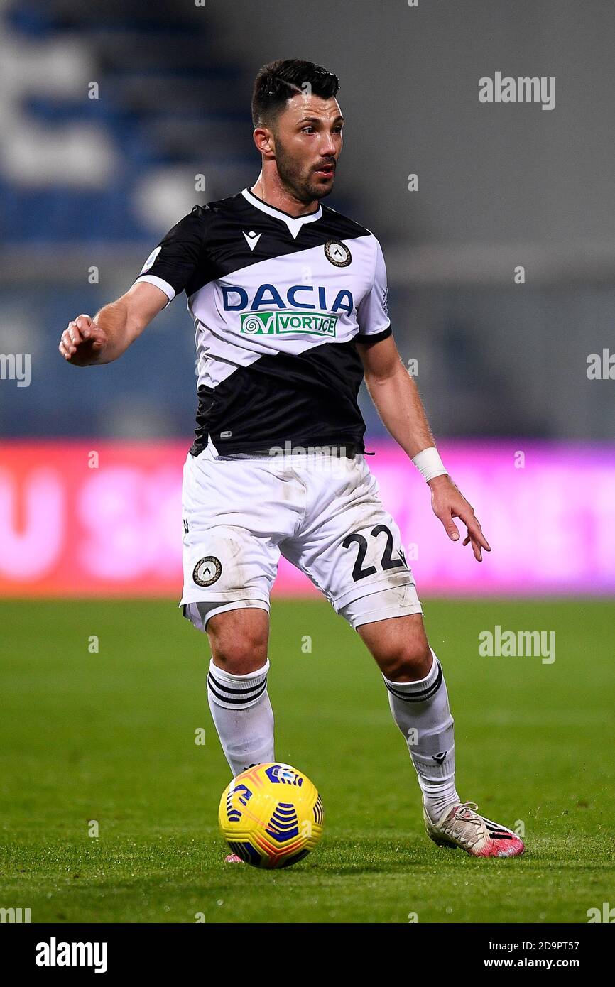 Reggio Emilia, Italy - 06 November, 2020: Tolgay Arslan of Udinese Calcio  in action during the Serie A football match between US Sassuolo and Udinese  Calcio. The match ended 0-0 tie. Credit: