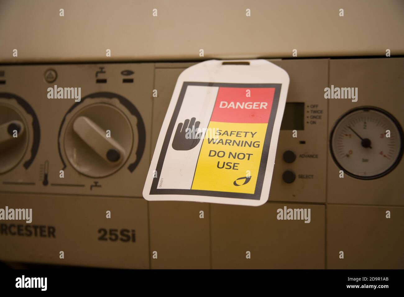British central heating boiler broken, condemned and shut down by