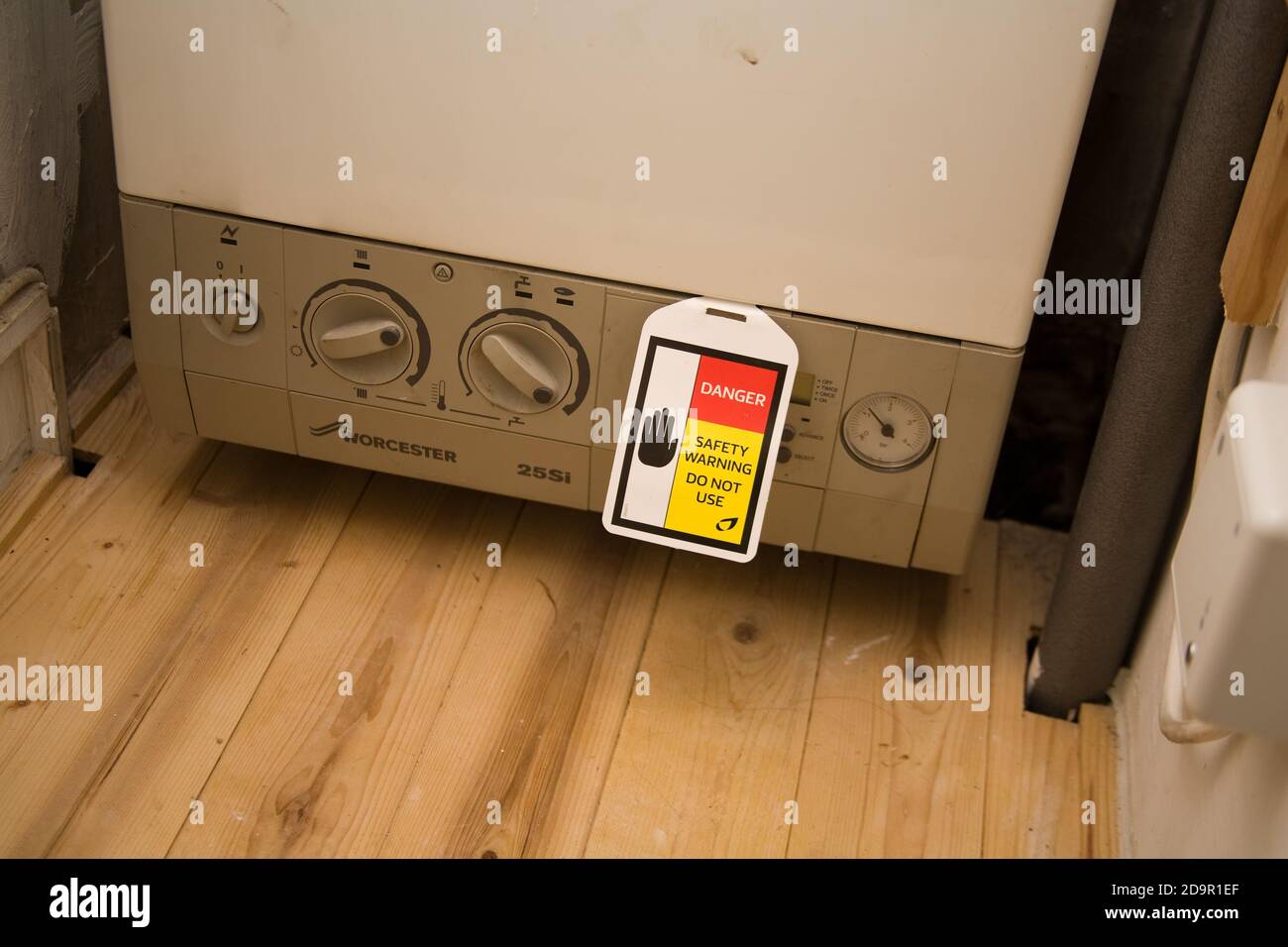 British central heating boiler broken, condemned and shut down by