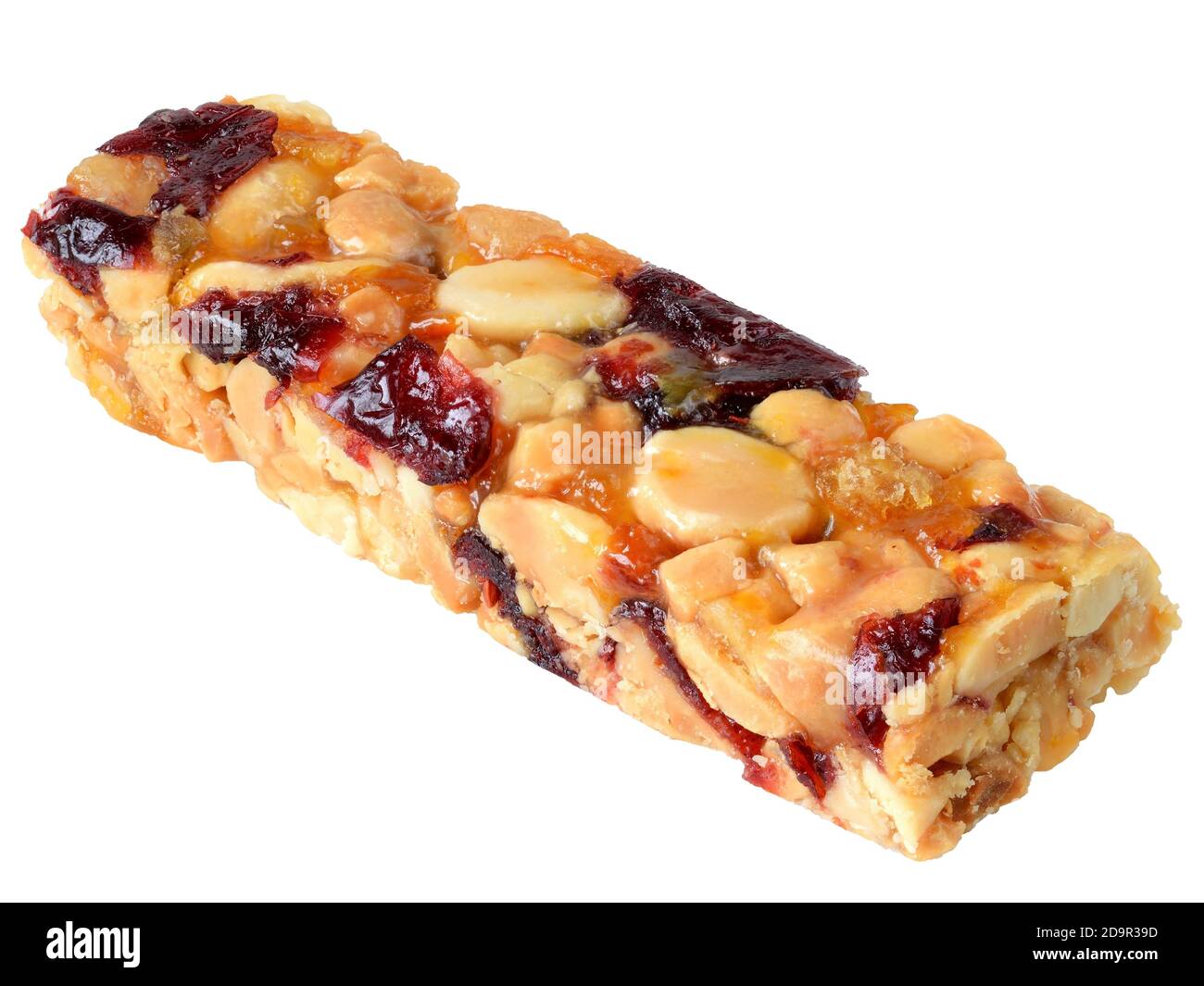 Peanut bar with berries isolated on white background Stock Photo Alamy