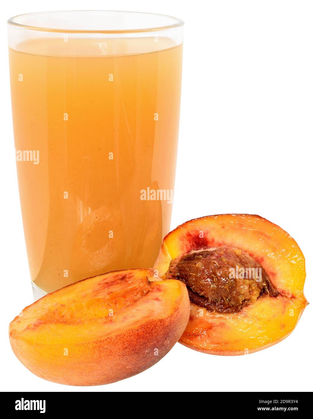 Peaches juice isolated on white background Stock Photo Alamy