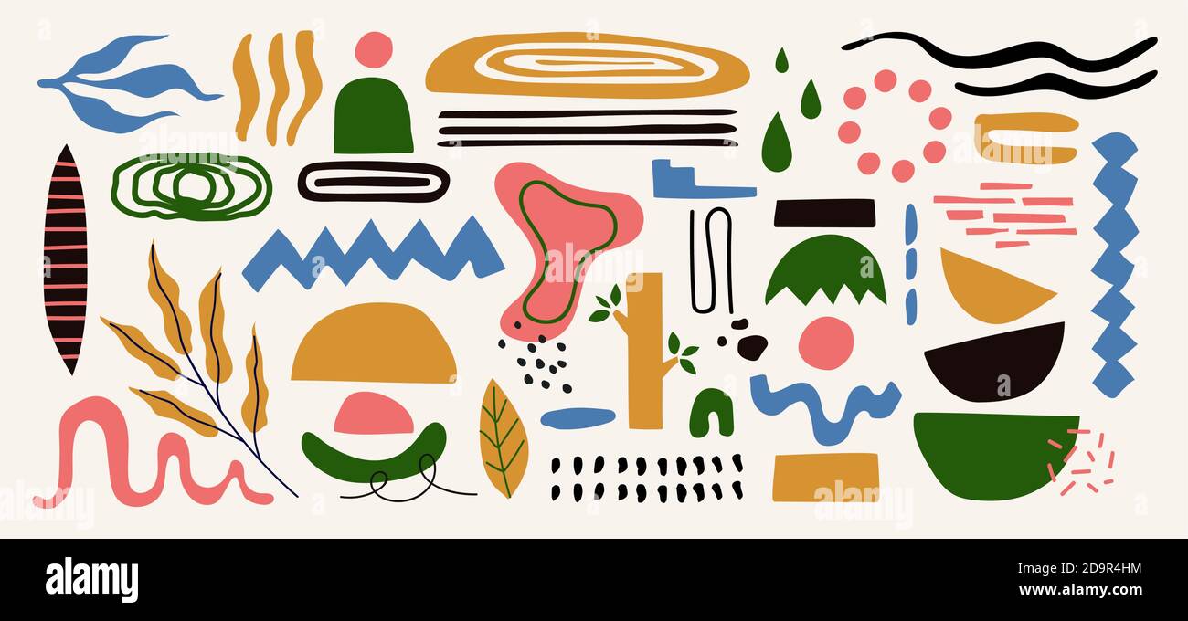 Modern abstract elements set, minimal design, vector illustration Stock ...