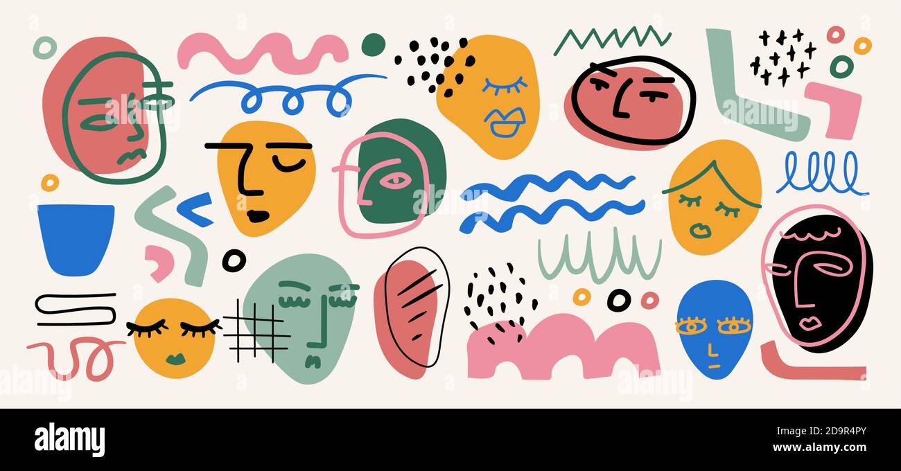 Modern abstract elements set, minimal design, vector illustration Stock ...