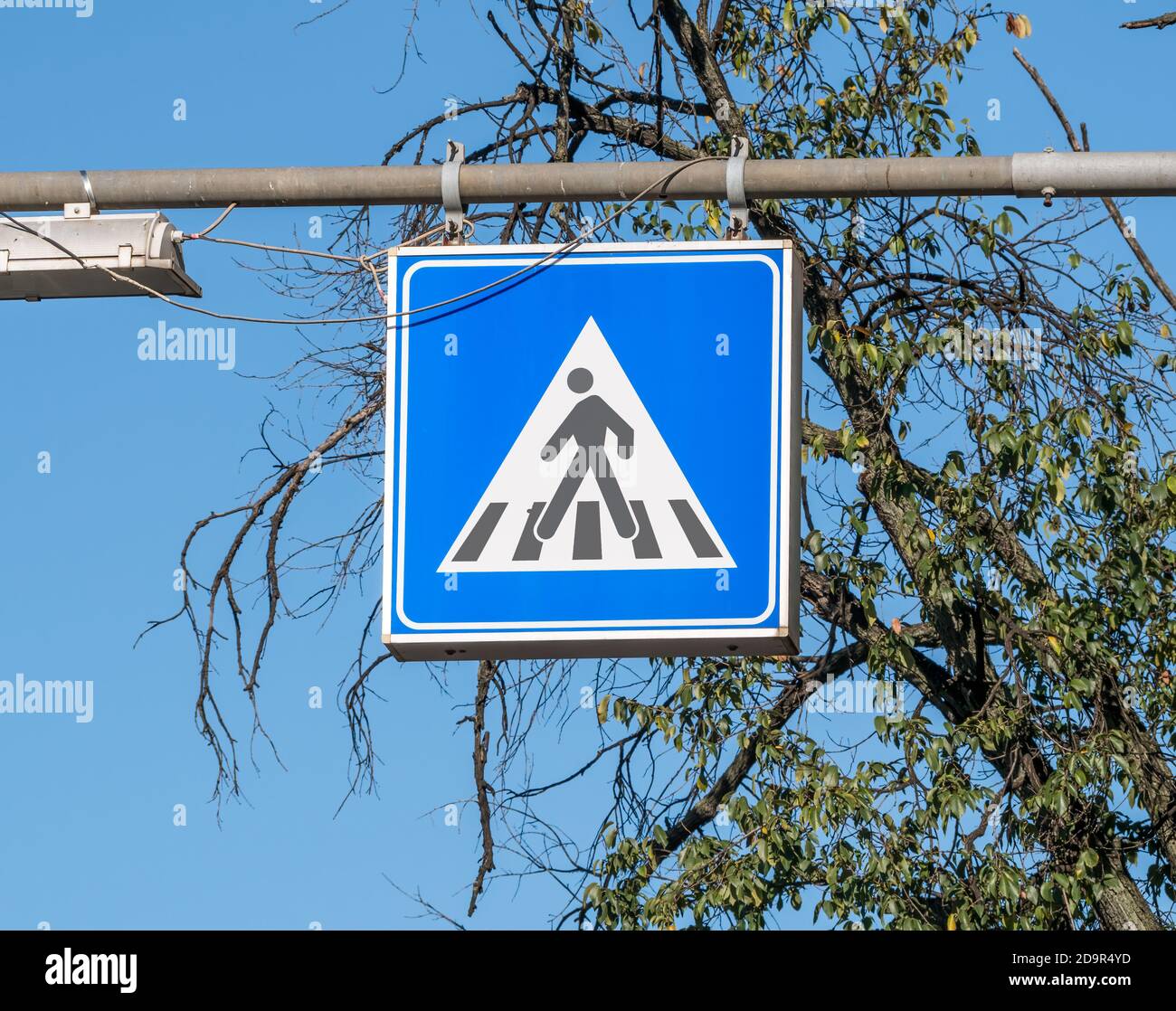 Zebra crossing sign or pedestrian crossing traffic sign Stock Photo Alamy