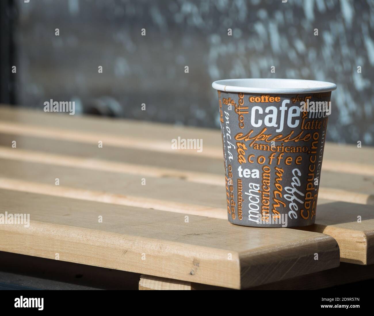 Wooden bench coffee mug hi-res stock photography and images - Alamy