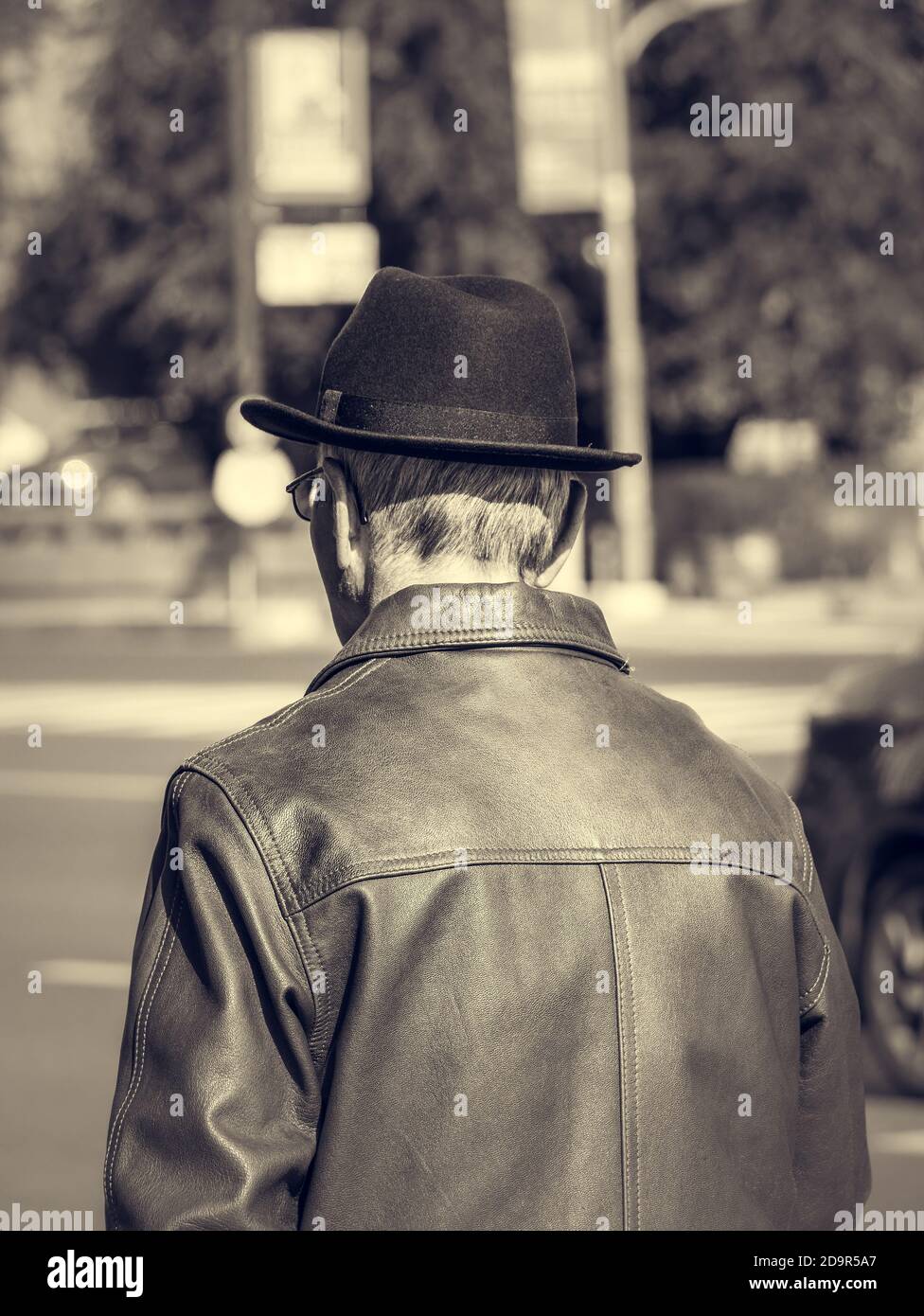 old man leather jacket