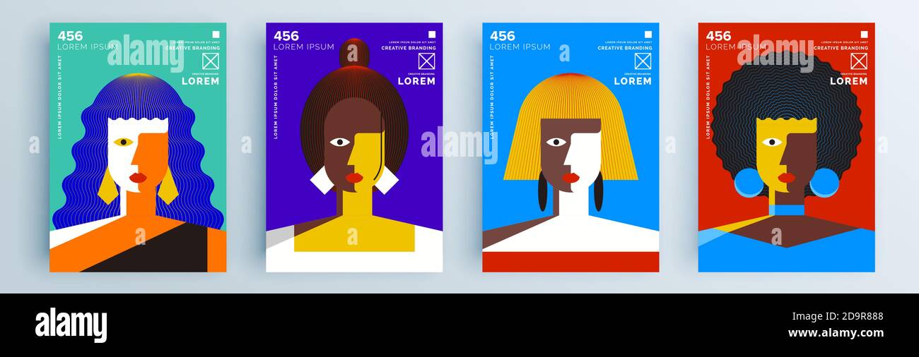 Modern abstract covers set, minimal covers design. Colorful geometric background, vector illustration. Stock Vector