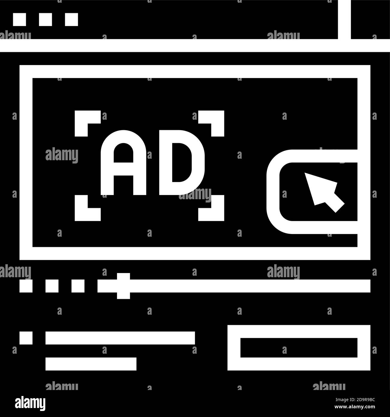 video advertisement glyph icon vector illustration sign Stock Vector ...