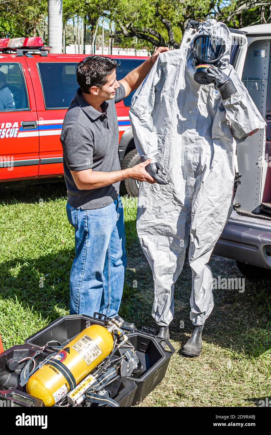 Miami Florida,Bayfront Park display exhibit exhibition,anti terrorism related vehicles equipment,Department of Homeland Security event demonstrating d Stock Photo