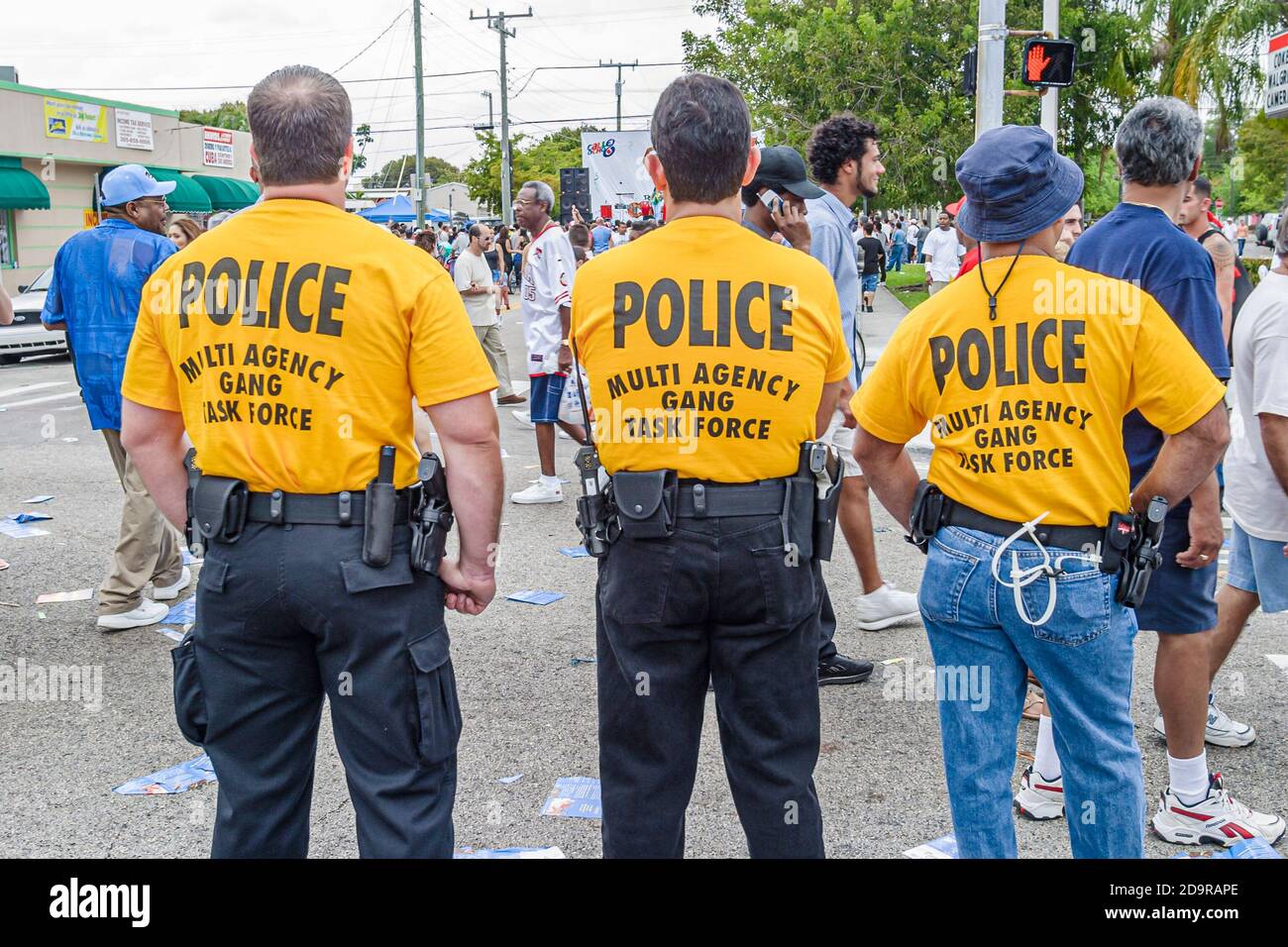 Miami Florida,Little Havana,Calle Ocho Festival,annual event multi agency Gang Task Force Police,law enforcement, Stock Photo