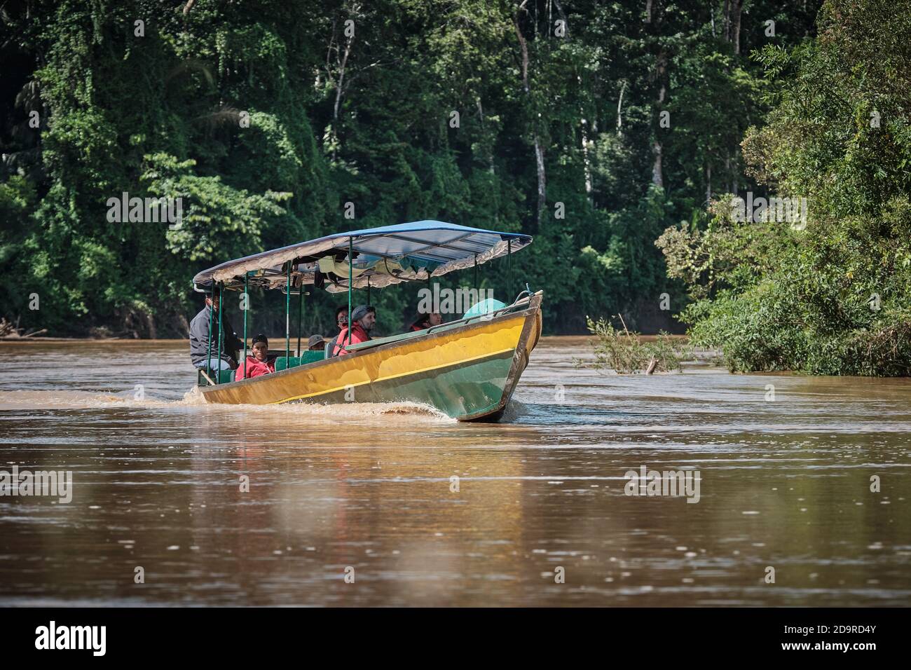 A tourist boat in Amazonia, Peru (Madre de Dios Region, Manu National Park) Stock Photo