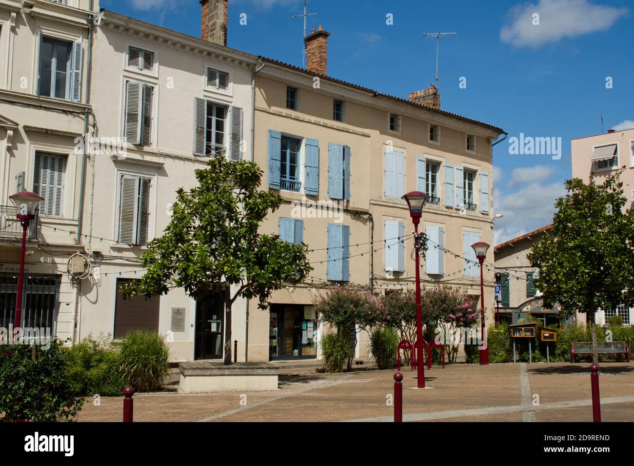 Place Alfred Algard in the centre of Nontron, Dordogne. Stock Photo