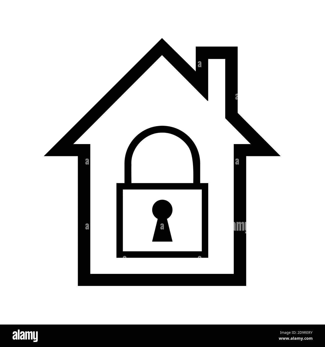 Lock down symbol icon Stock Photo