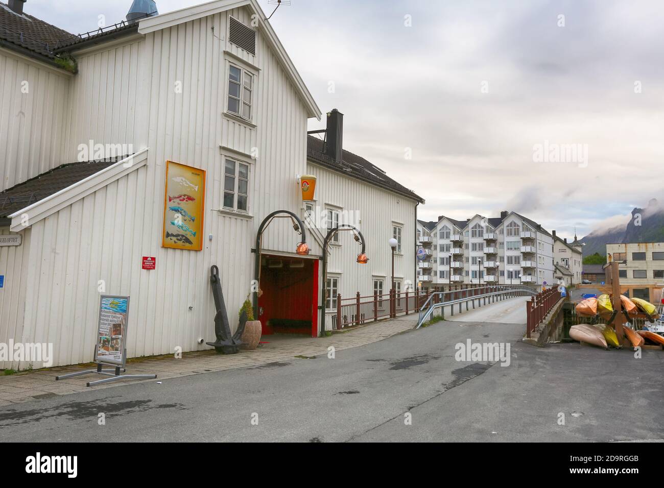 Svolvaer Norway 07/20/2020 reastaurant at the camping Anker Brygge in the  Norwegian town Svolvaer located on the Lofoten islands Stock Photo - Alamy
