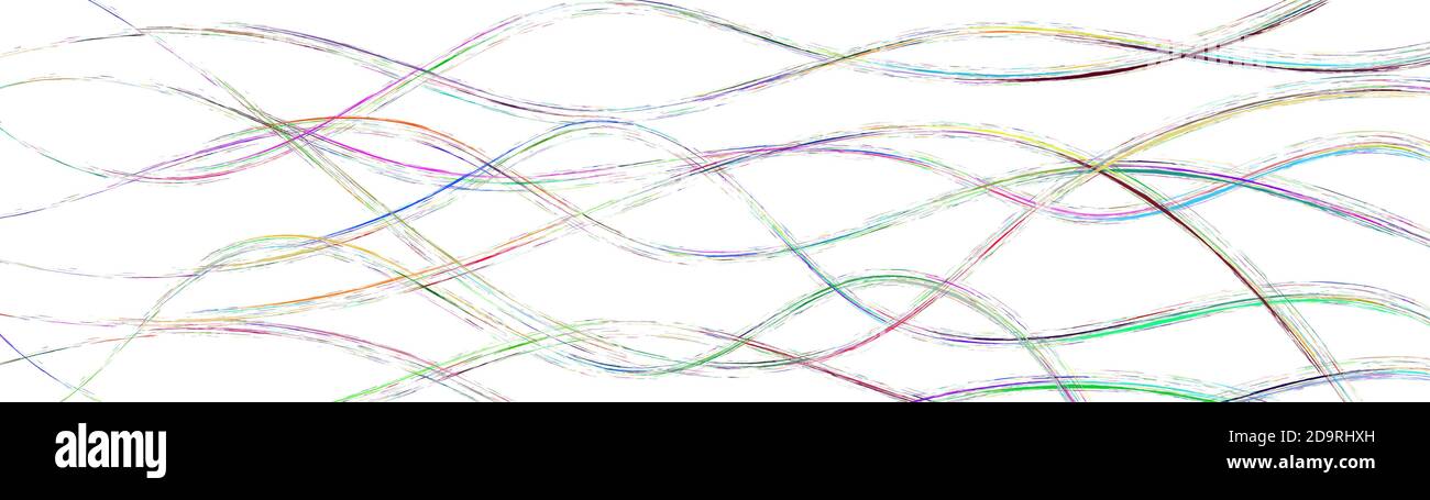 Abstract background of wavy intertwining colored lines on white Stock Vector