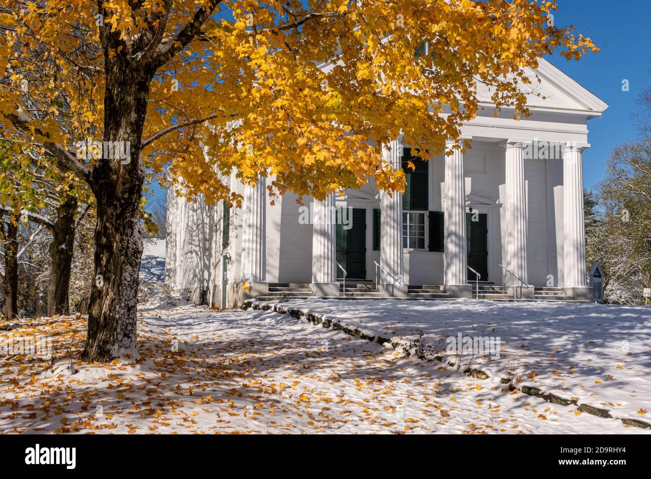 The Universalist Unitarian Church on the Petersham, MA town common