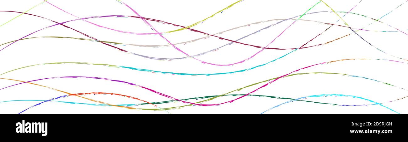 Abstract background of wavy intertwining colored lines on white Stock Vector