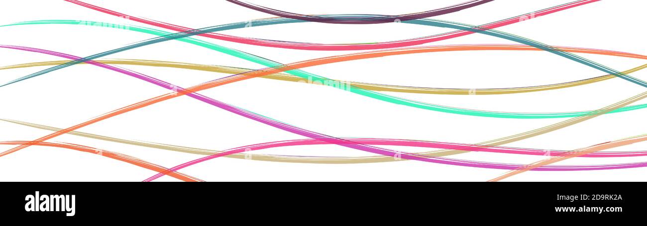 Abstract background of wavy intertwining colored lines on white Stock Vector