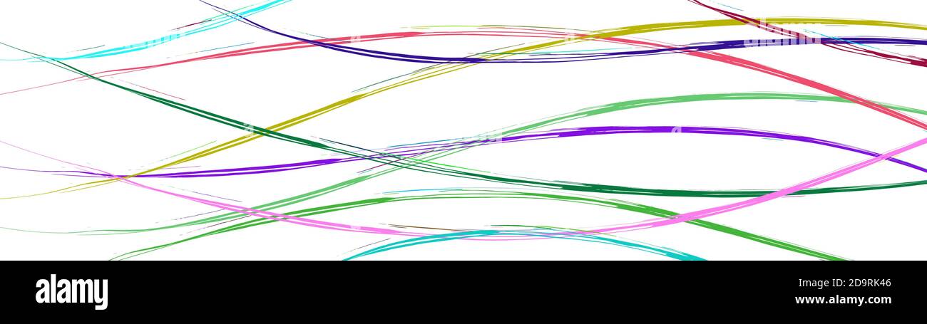 Abstract background of wavy intertwining colored lines on white Stock Vector