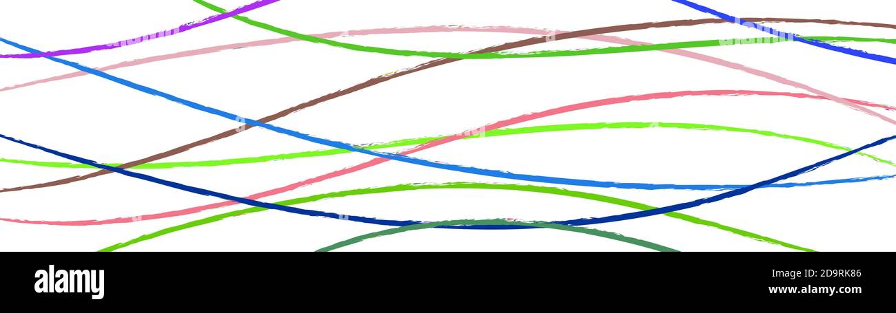 Abstract background of wavy intertwining colored lines on white Stock Vector