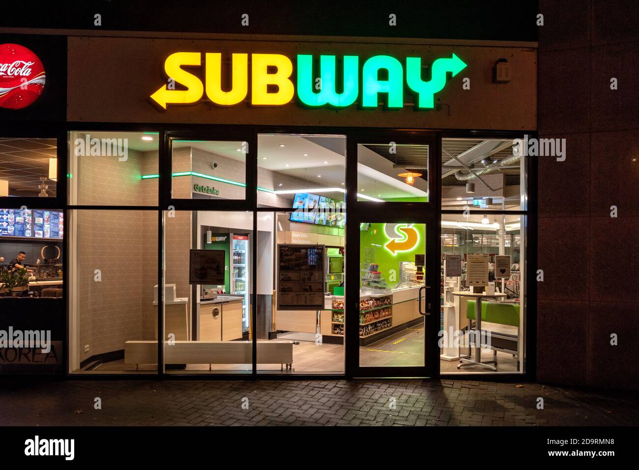 Subway fast food restaurant in Cuxhaven, Germany. Subway is the largest single-brand restaurant chain and the largest restaurant operator in the world Stock Photo