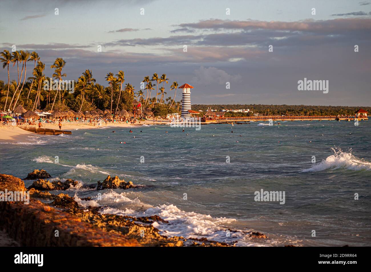 Bayahibe lighthouse landscape at sunset, Dominican Republic Stock Photo - Alamy